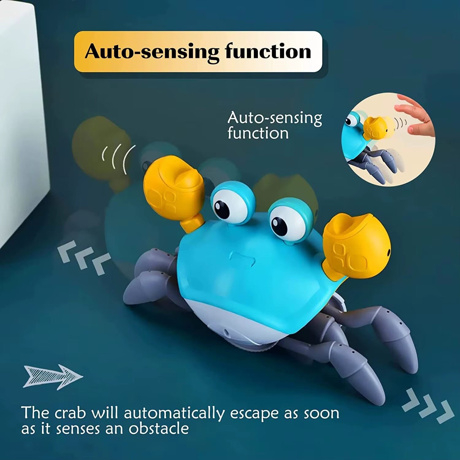 1Pc Escape Crab Auto-Sensing Function Children Crawling Avoiding Obstacles Electronic Pet with Music